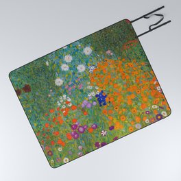 Gustav Klimt - Flower Garden Picnic Blanket