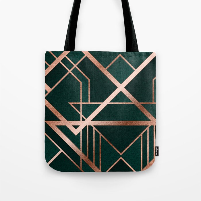 Green Art Deco Tote Bag