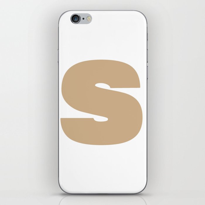 s (Tan & White Letter) iPhone Skin