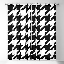 retro fashion classic modern pattern black and white houndstooth Blackout Curtain
