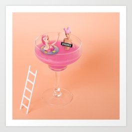 Margarita tub Kunstdrucke | Lifeinplastic, Digital, Cocktail, Curated, Miniature, Party, Censored, Doll, Color, Photo 