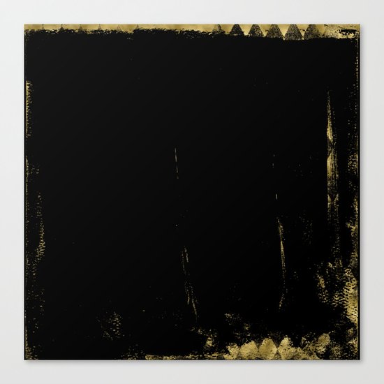 Black and Gold grunge modern abstract backround I Canvas Print
