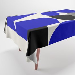 Blue geometric and black stripe Tablecloth