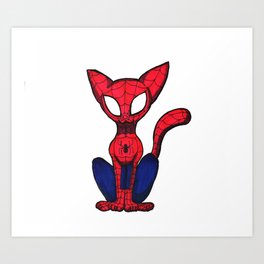 Spidercat Art Print | Marvelcat, Prr, Drawing, Cats, Spider, Furry, Comic, Catcomics, Cat, Cater Parker 
