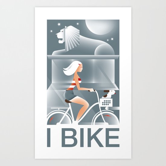 I Bike Art Print