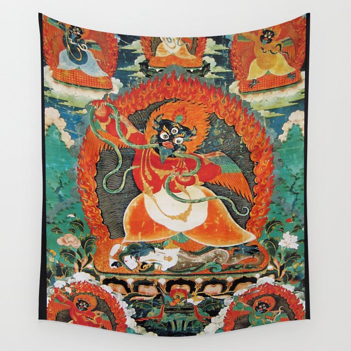 Tibetan Buddhist Hindu Garuda Shambala Wall Tapestry
