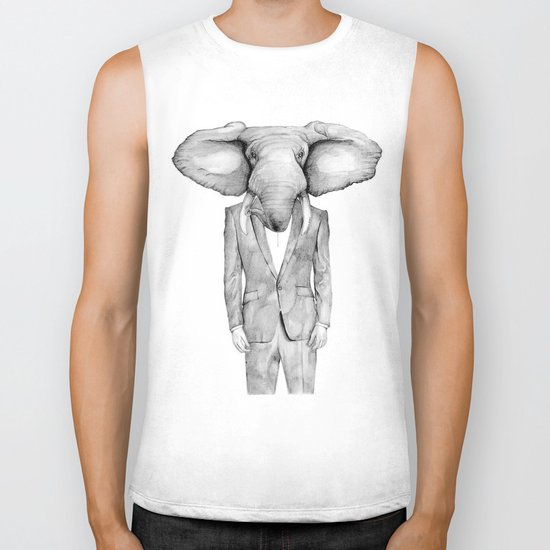 mr. elephant Biker Tank