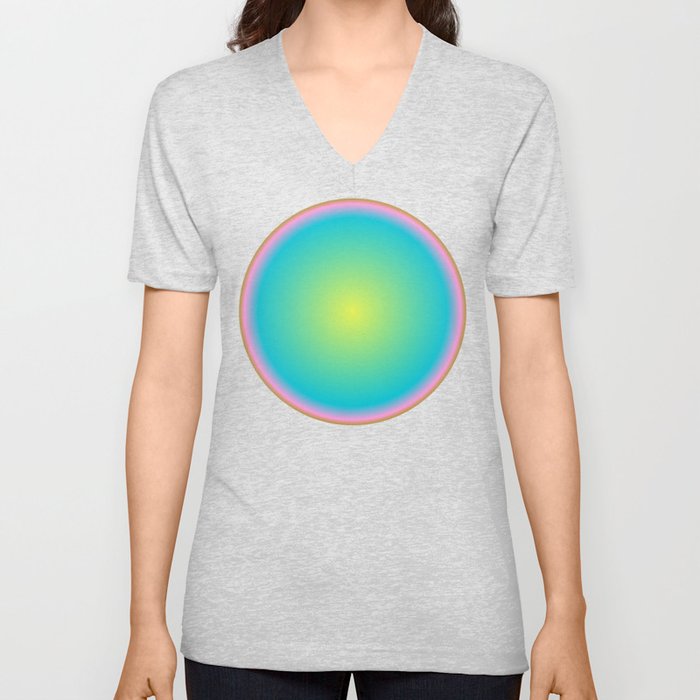 Space Gradient in Turquoise V Neck T Shirt