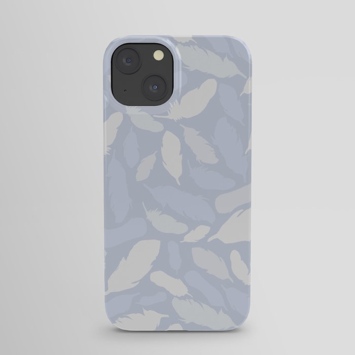 Feather Pattern Light Blue iPhone Case