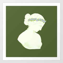 sappho with a crown of violets Art Print