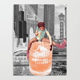 Chicago Pastel Girl Poster