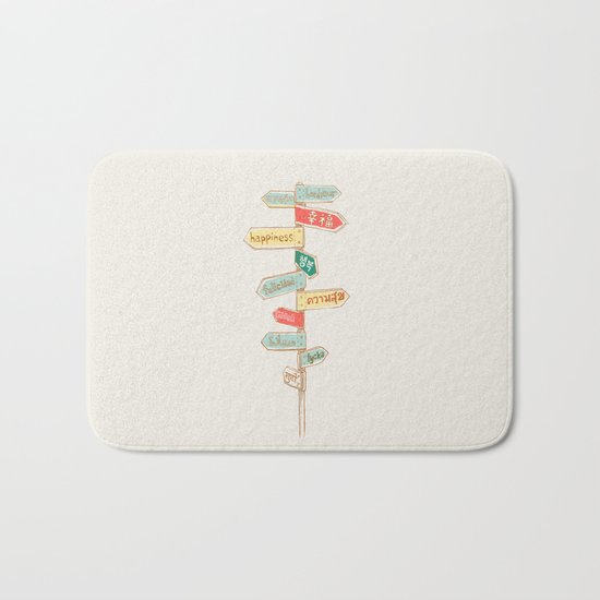 Happiness is everywhere Bath Mat