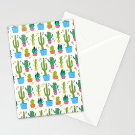 Seamless funny cactus pattern Stationery Cards