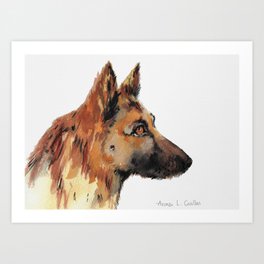 Daisy The German Sheperd - Cute dog  Art Print