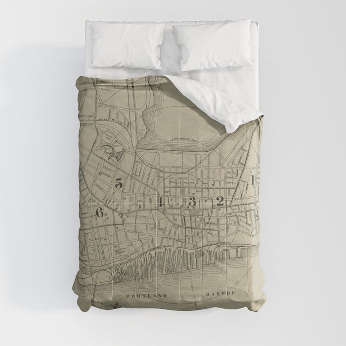 Vintage Map of Portland Maine (1902) Comforter