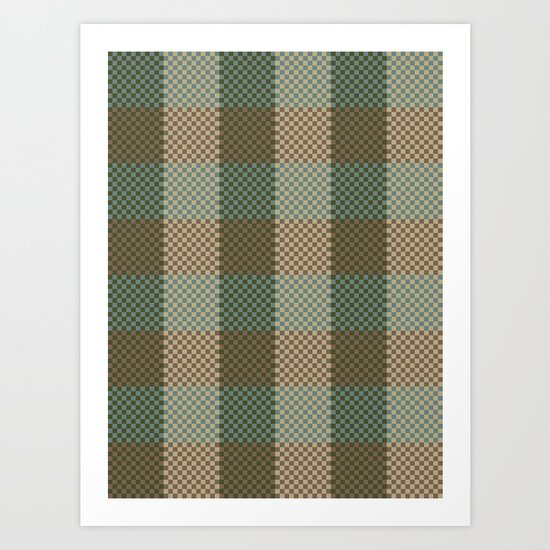 Pixel Plaid - Birch Forest Art Print