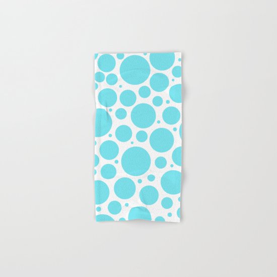 Aqua polkadots- Dot turquoise pattern Hand & Bath Towel