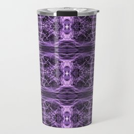 Liquid Light Series 40 ~ Purple Abstract Fractal Pattern Travel Mug