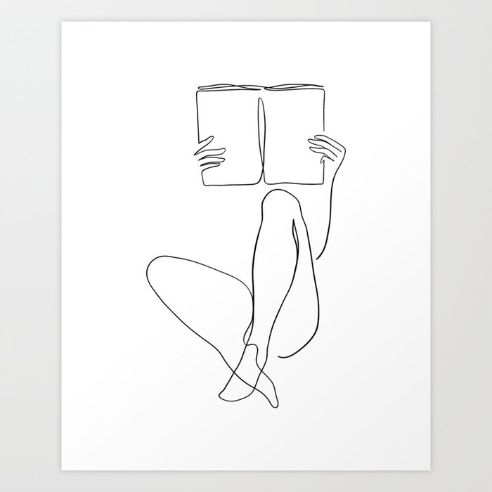 Reading Naked n.2 Art Print