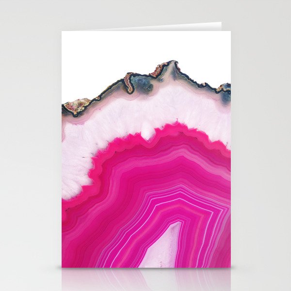 Pink Agate Slice Stationery Cards