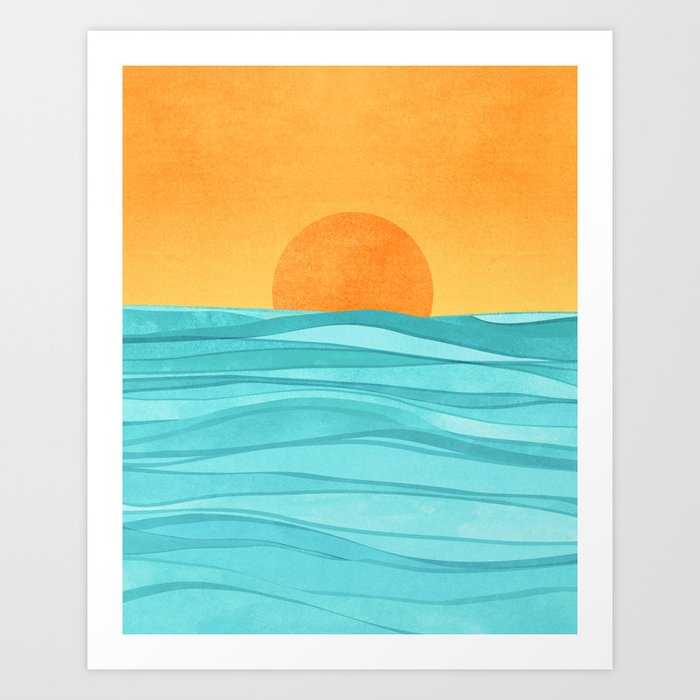 Coastal Sunset Landscape Art Print