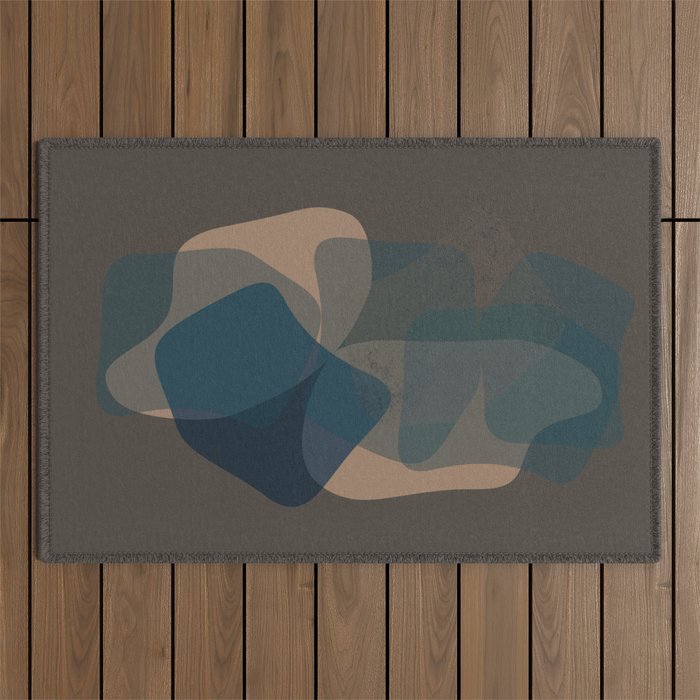 Clay Shapes 22 Blue-Green Outdoor Rug
