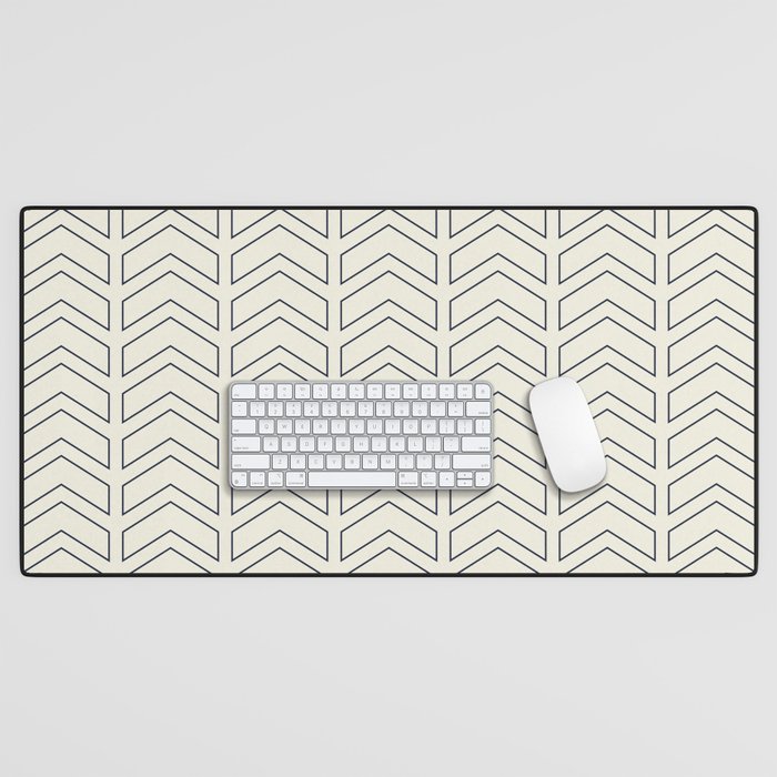 Geometric Shapes Pattern 6 in Cream Desk Mat