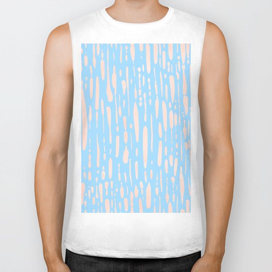 Sweet Life Ice Melt Stripes Peach Coral Pink + Blue Raspberry Biker Tank