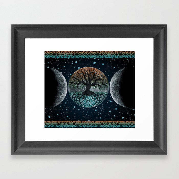 Autumn Esoteric Triple Moon Framed Art Print
