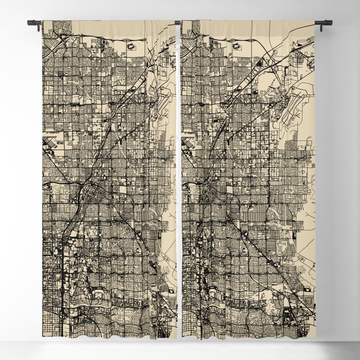 Sunrise Manor City Map - USA Vintage Map Blackout Curtain
