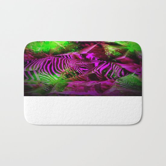 Pink Zebra Abstract Bath Mat