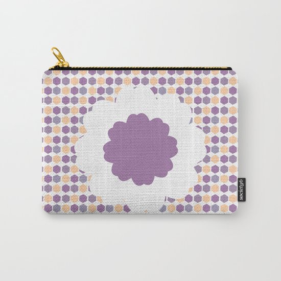 Flower and purple hexagons Carry-All Pouch