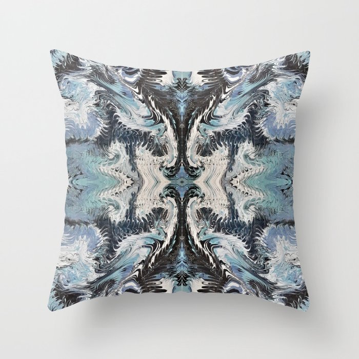 Abstract feathers symmetry Throw Pillow