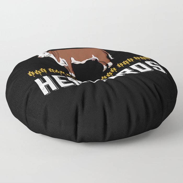 Hereford Cow Cattle Bull Beef Farm Floor Pillow