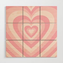 Pink Heart Layers Aesthetic Wood Wall Art