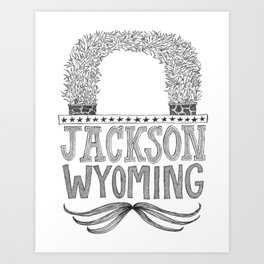 Jackson Wyoming Antler Arch Art Print