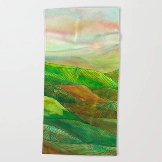 Lines in the mountains XVI Beach Towel