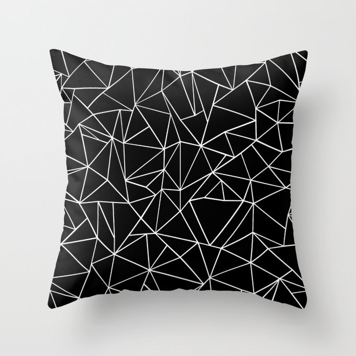 Abstraction Outline Black and White Throw Pillow