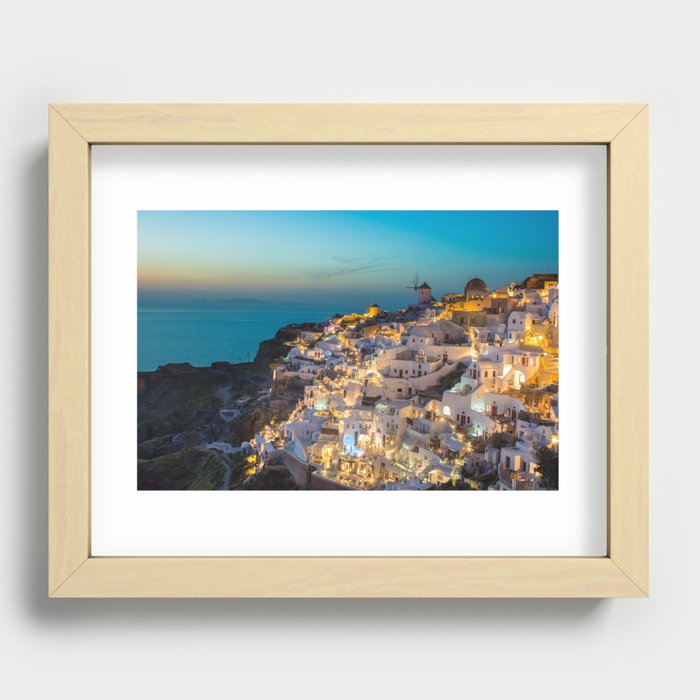 Oia, Greece, Ocean Sunset Recessed Framed Print