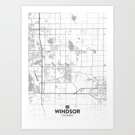 Windsor, Colorado, United States - Light City Map Art Print
