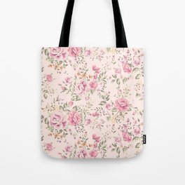 Shabby chic pastel pink roses Tote Bag