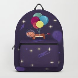 Galaxy Dog with balloons Backpack