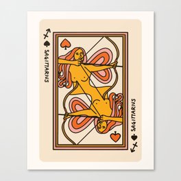 Sagittarius Playing Card Canvas Print