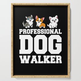 Dog Sitting Walking Dog Walker Pet Sitter Serving Tray