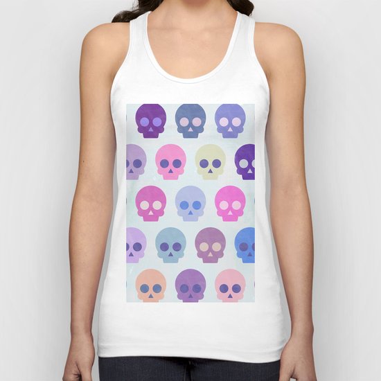 Colorful Skull Cute Pattern III Unisex Tank Top