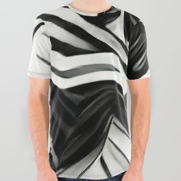 Black & White Stripes All Over Graphic Tee