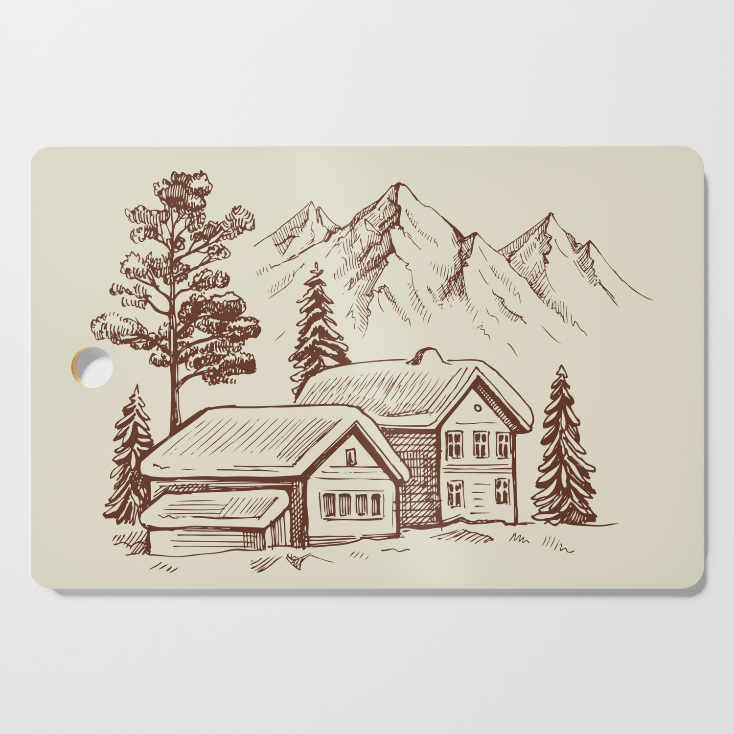 Wood Cabin In Winter Landscape Cutting Board By Aptine Society6