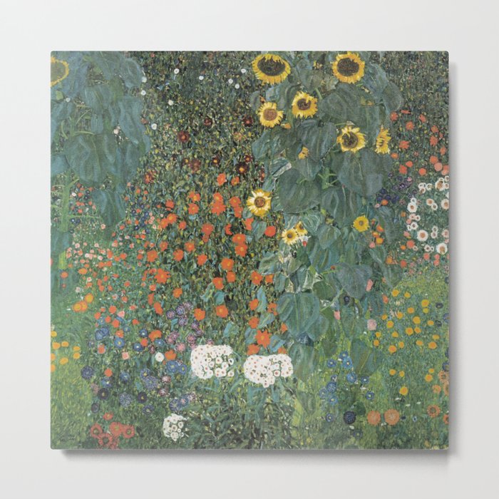 Gustav Klimt - Farm Garden with Sunflowers Metal Print
