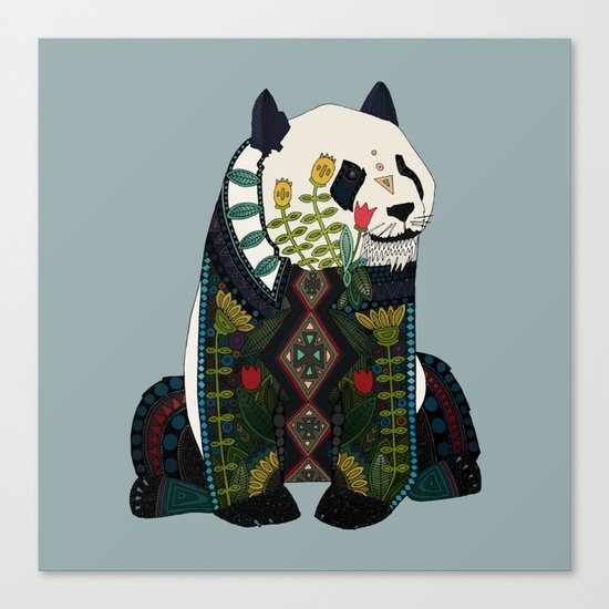panda silver Canvas Print