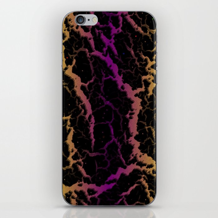 Cracked Space Lava - Yellow/Purple iPhone Skin